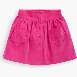 Mini Boden Flower Pocket Corduroy Skirt - 5/6 Pink 100% cotton EUC